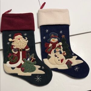Festive Christmas Stockings with Santa and Snowman